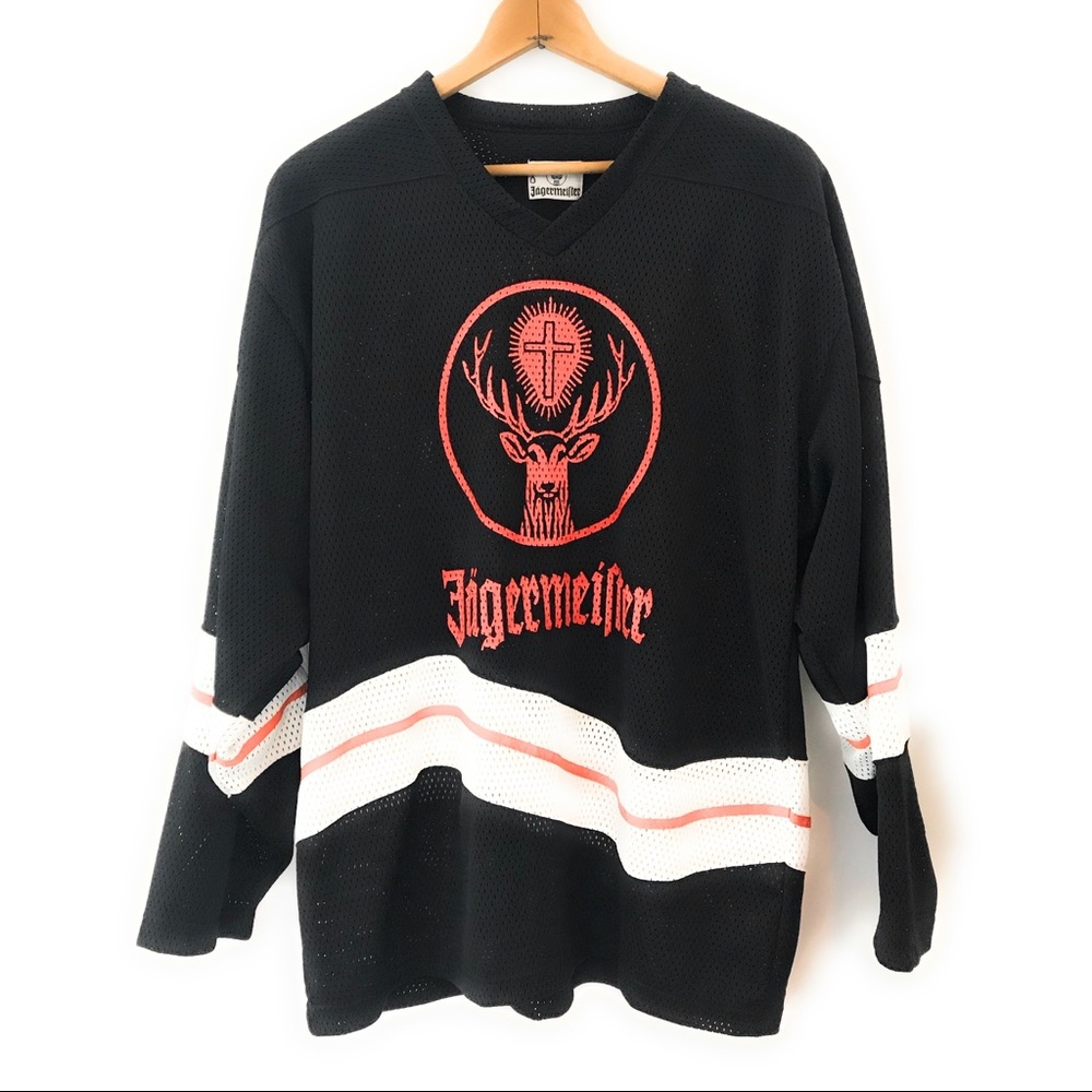 Jagermeister Mens Black Jersey, Large w/Lanyard
